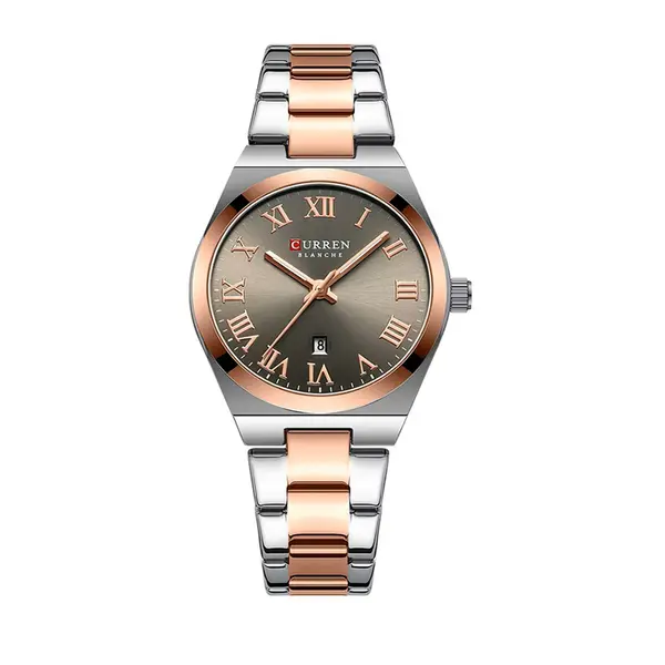 Curren 9095 Dial Quartz Elegant Stainless Steel Waterproof Women Watch – Dial Color: Brown, Strap Color:  Brown  – View 1