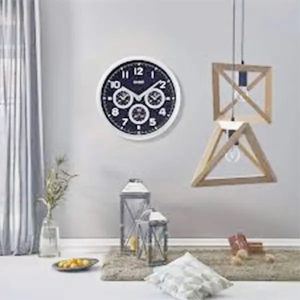 CASIO IQ-90A-8DF Dual-Time Display Silver & Black Wall Clock – View 3