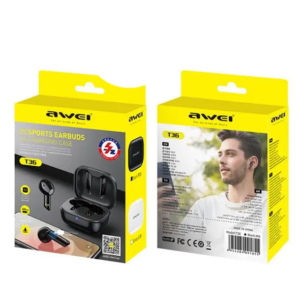 Awei T36 True Wireless Bluetooth Earphones – View 3