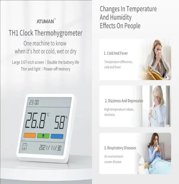 Xiaomi TH1 Duka Atuman Electronic Clock Thermometer – View 4