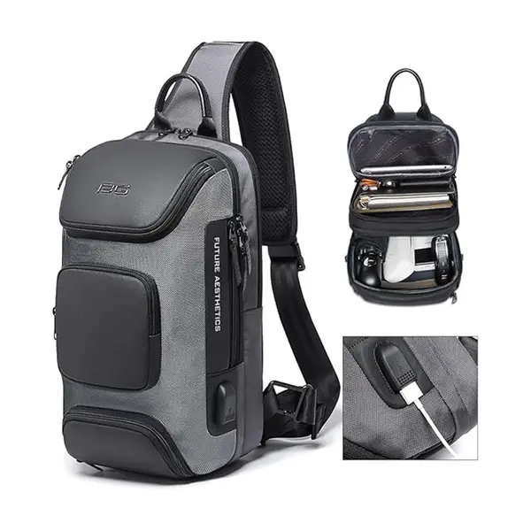 BANGE BG-7086 Stylish Casual Single Shoulder Cross body Bag – Color: Gray – View 2
