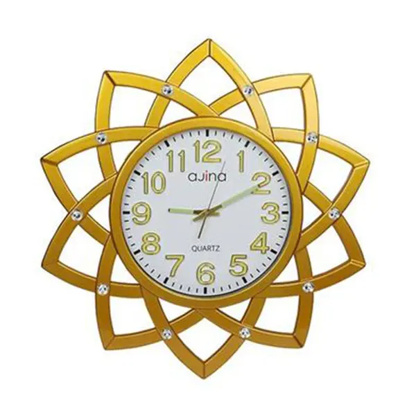Ajina Sunflower Wall Clock Silent Quartz Movement of Sunshine for Your Space – Color: Gold – View 1