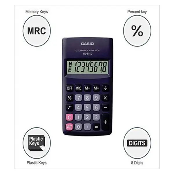 Casio HL-815L Portable Type Pocket Size Basic Calculator – View 2