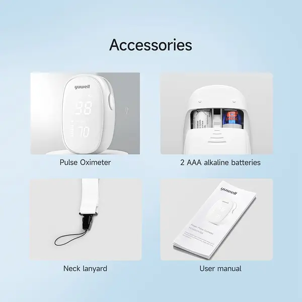 Yuwell YX102 Finger LED display Pulse Oximeter – Color: White – View 3