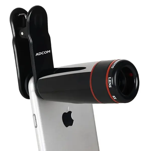 ADCOM 8X Telephoto Camera Lens-Compatible with All iPhone & Android Smartphones Mobile Phone Lens – View 1