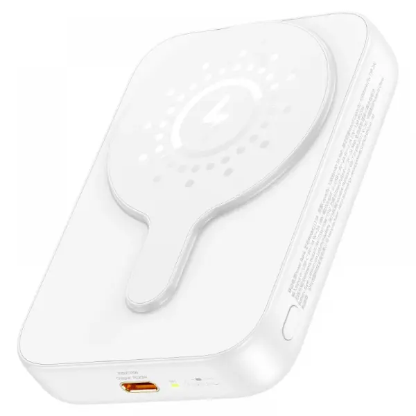 HOCO J117A Magnetic Wireless 10000mAh Fast Charging Power Bank – Color: White – View 1