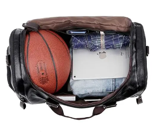 Men’s Duffel Leather Travel Sports Fitness Gym Bag – View 3