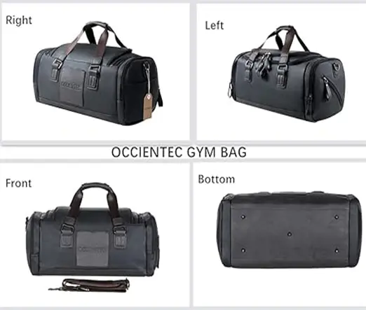 Men’s Duffel Leather Travel Sports Fitness Gym Bag – View 5