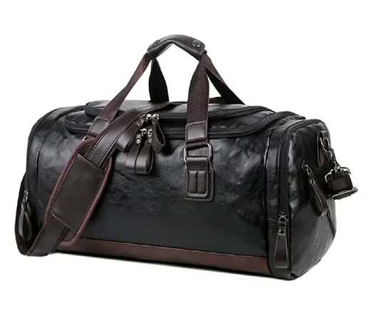Men’s Duffel Leather Travel Sports Fitness Gym Bag – View 1