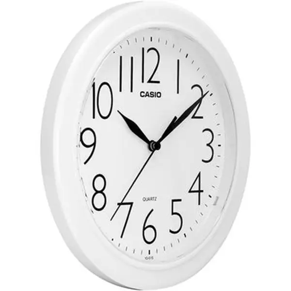 Casio IQ-01S-7DF Analog Clock Type Resin Wall Clock White Color – View 2