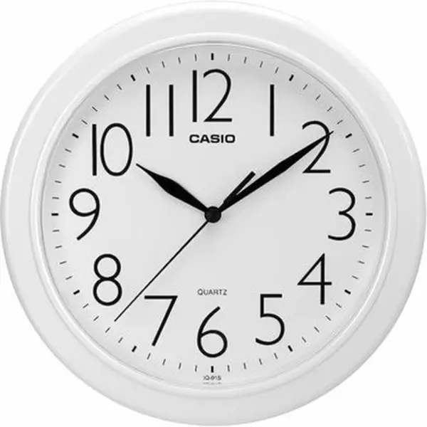 Casio IQ-01S-7DF Analog Clock Type Resin Wall Clock White Color – View 1