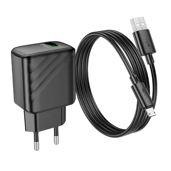 Hoco CS21A 18W Single Port Micro-USB Fast Charging Adapter – View 3