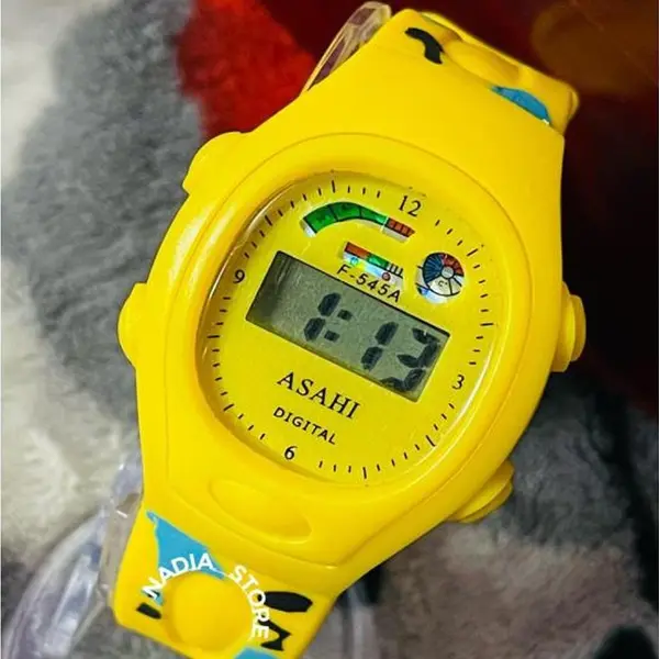 Best Fashionable Colorful And Durable Toy Sports Watch For Kids – Dial Color: Yellow, Strap Color: Yellow – View 2