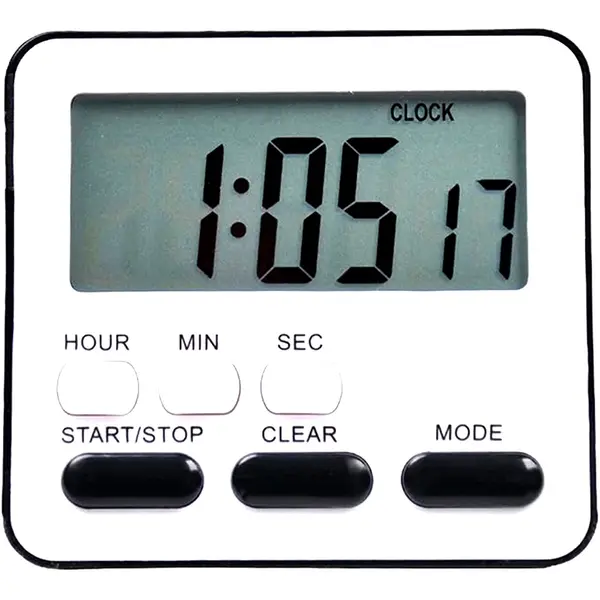 Kitchen Clock English 24-hour Electronic Timer LCD Digital Reminder Table Clock – Color: Black – View 1