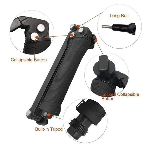 Baoer Yi 3 Way Waterproof Monopod For Xiaomi 4K SJ4000 Selfie Stick  – View 3