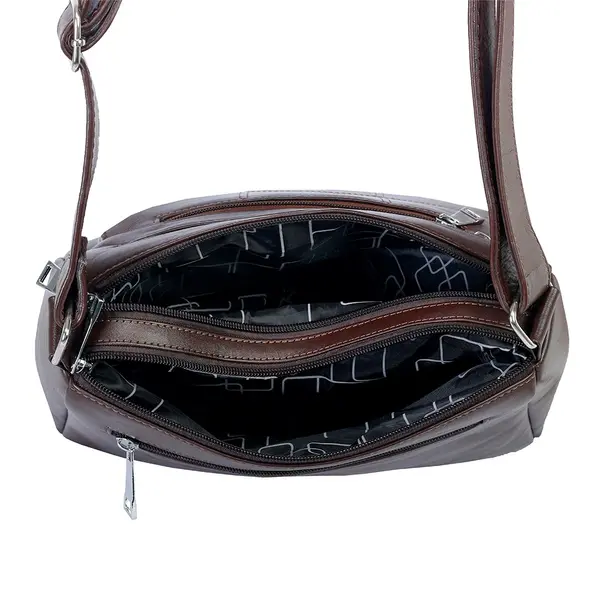 Bili Online Ladies Fashion Water-resistant At Light Rain Shoulder Bag – Color: Brown – View 3