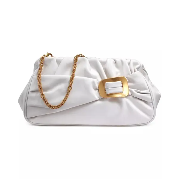 Faux Leather Lavie Women Sleek Wink Frame Clutche – Color: White – View 1