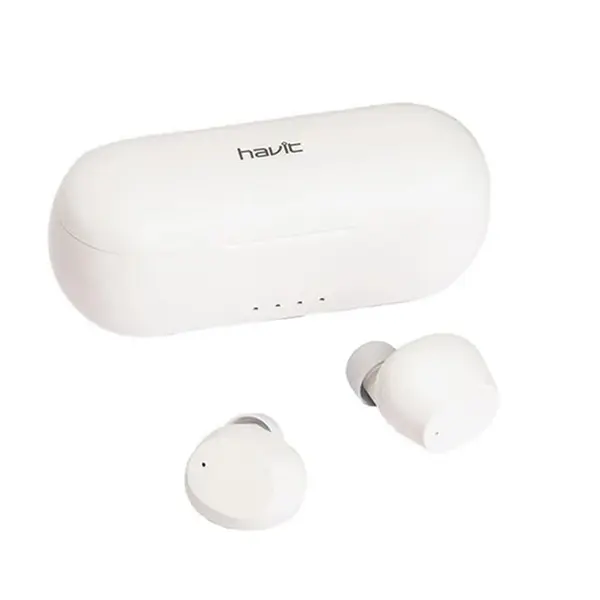 Havit i98 TWS Bluetooth Dual Earbuds With Charging Case – Color: White – View 3