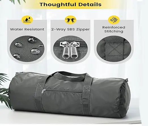 Vorspack 28 Inches Foldable & Lightweight Gym Bag for Men – Color: Gray – View 3