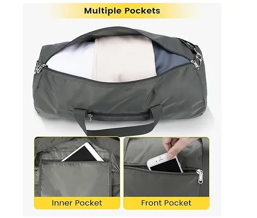 Vorspack 28 Inches Foldable & Lightweight Gym Bag for Men – Color: Gray – View 2