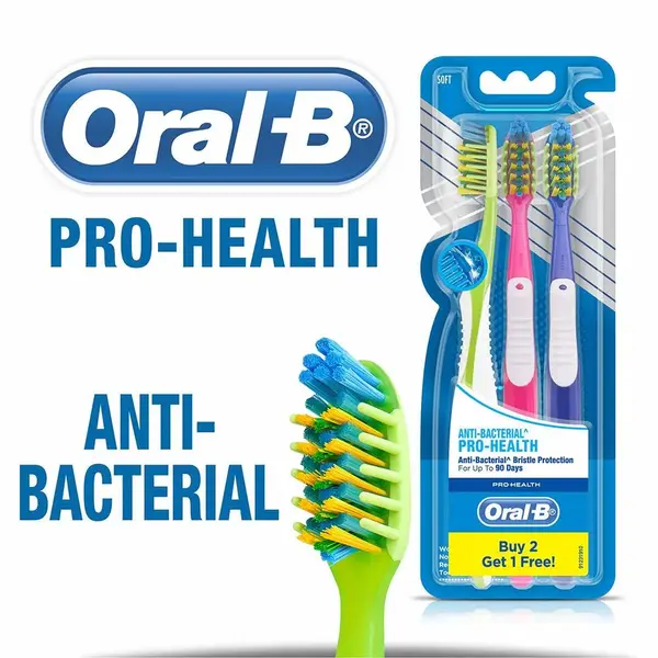 Oral B Pro Health Anti-Bacterial Multicolor Toothbrush (Buy 2 Get 1 Free) – View 2