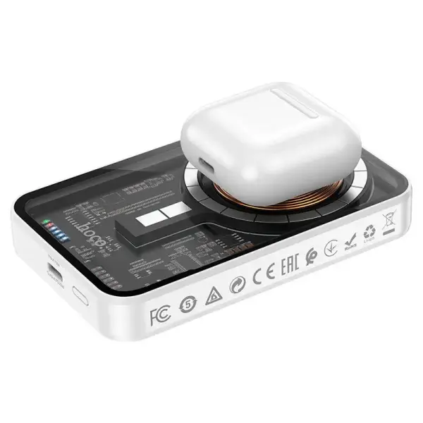 HOCO Q10A Transparent Magnetic Wireless 10000mAh Fast Charging Power Bank – View 3