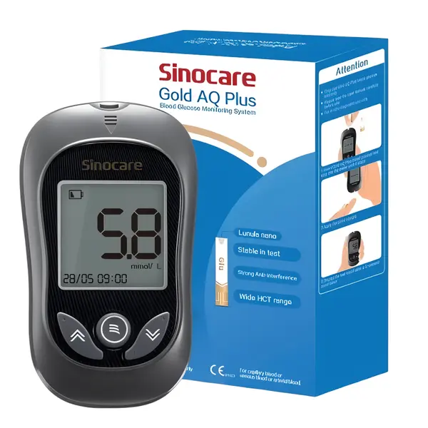 Sinocare Gold AQ Plus Lifetime Glucometer for Diabetes Test – View 4