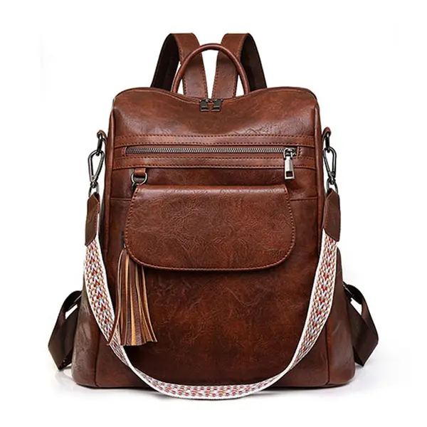 New Design Multi-Pocket PU Leather Women’s Backpack – View 1