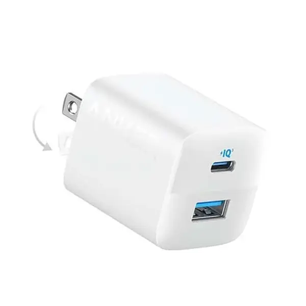 Anker 323 33W Fast USB-C Compact 2-Port Power Adapter – Color: White – View 1