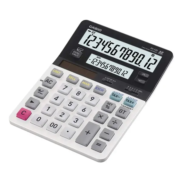 Casio DV-220 Dual Liquid Crystal Display Desktop Calculator  – View 2