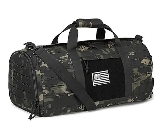 QT&QY 40L Military Tactical Duffle Men Sport Gym Bag – Color: Bronze – View 1