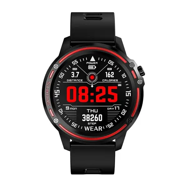 Microwear L8 Full Touch Screen Waterproof IP68 Smartwatch – Color: Red – View 2