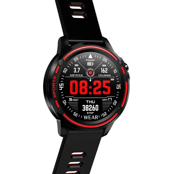Microwear L8 Full Touch Screen Waterproof IP68 Smartwatch – Color: Red – View 3