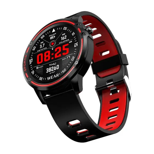 Microwear L8 Full Touch Screen Waterproof IP68 Smartwatch – Color: Red – View 4
