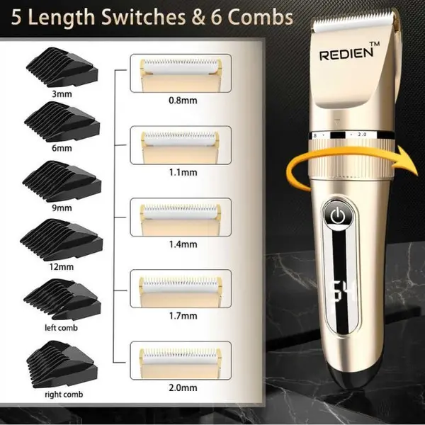 Redien RN-8650 Waterproof Rechargeable AC DC Motor Hair Trimmer – View 4