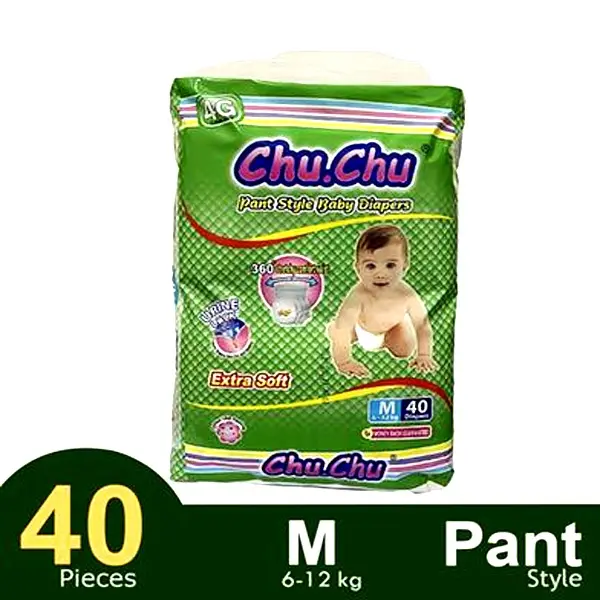Chu Chu Pants System Finding The Perfect Fit Leak Proof Baby Diaper – Quantity: 40 pcs – View 2