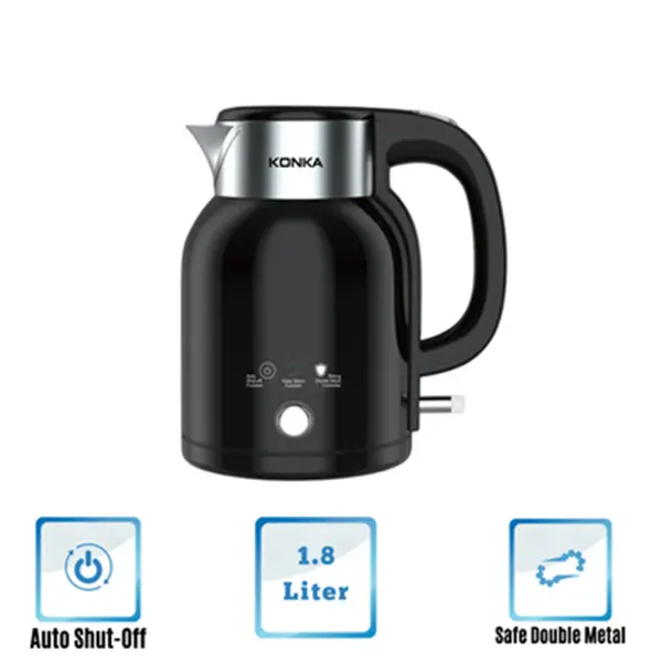 KONKA KEKLW-18J Smiss 1.8 Litre Electric Kettle 1500 Watt – Capacity: 1.85 L, Color: Black – View 2