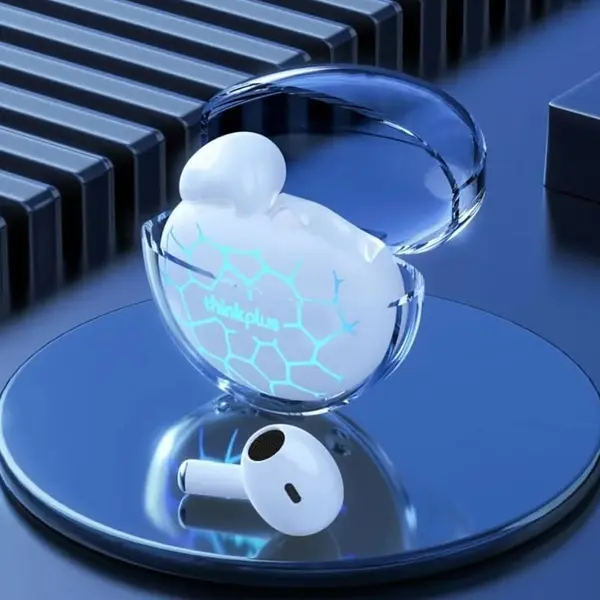 Lenovo LP80 Pro RGB TWS Gaming Wireless Earbuds – Color: White – View 3