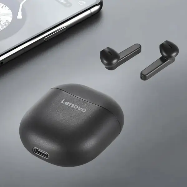 Lenovo PD1 True Wireless Semi-in-ear Sports Earbuds – Color: Black – View 3