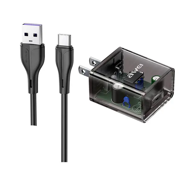 Awei C11T Type-C Transparent Fast Charging Adapter – View 1