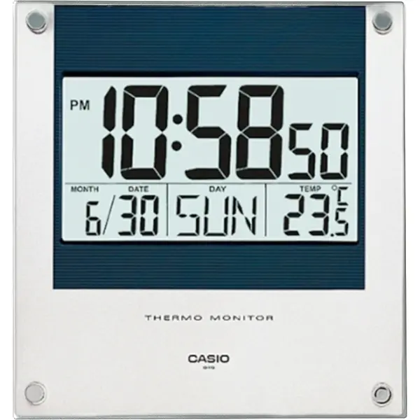 Casio ID-11S-2DF Wall Mountable Hygrometer Digital Clock – View 1