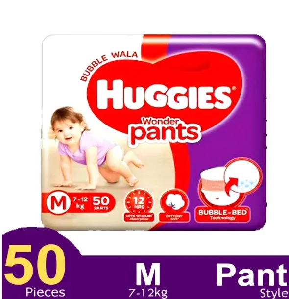 Huggies Wonder Soft and Comfortable Pant System Baby Diaper – Quantity: 50 pcs – View 2