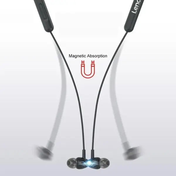 Lenovo H203 Bluetooth Sports Neckband Earphone – Color: Black – View 2