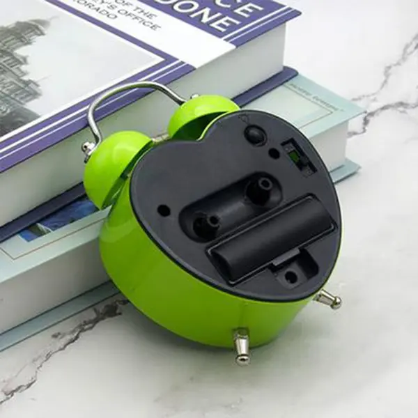 Love Retro Twin Bell Alarm Table Clock Multi Color – Color: Green – View 2