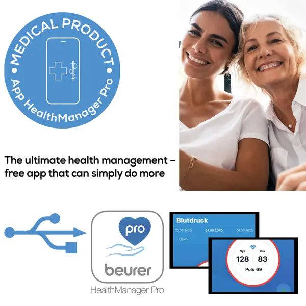 Beurer BM-58 Upper Arm Advanced Digital Blood Pressure Monitoring Device with HealthManager Pro – View 5