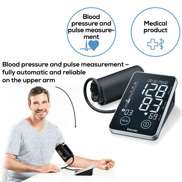 Beurer BM-58 Upper Arm Advanced Digital Blood Pressure Monitoring Device with HealthManager Pro – View 7