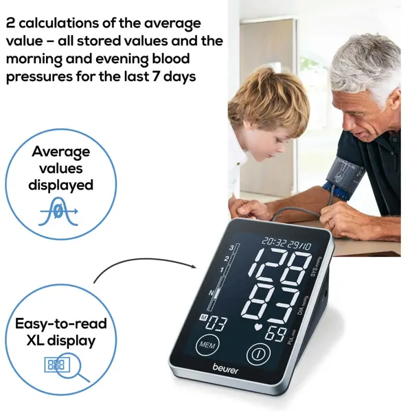 Beurer BM-58 Upper Arm Advanced Digital Blood Pressure Monitoring Device with HealthManager Pro – View 3