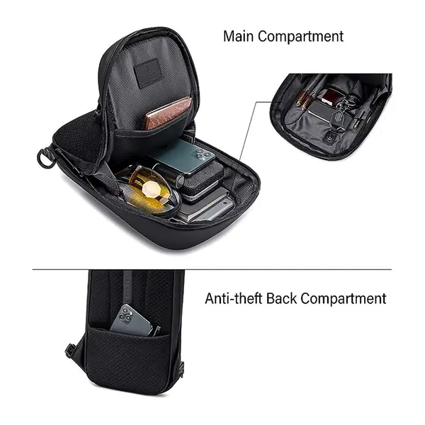 Arctic Hunter XB00126 Waterproof Premium Material Anti-Theft Cross Body Bag – View 2