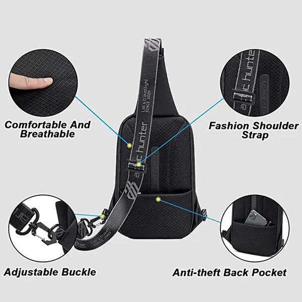 Arctic Hunter XB00126 Waterproof Premium Material Anti-Theft Cross Body Bag – View 3