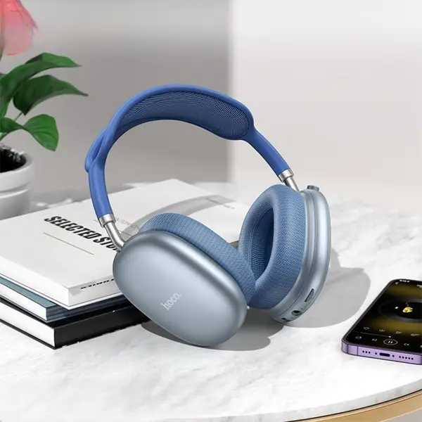 Hoco W55 Ultra Max Sports Bluetooth Wireless Headphones With Microphone – Color: Blue – View 2